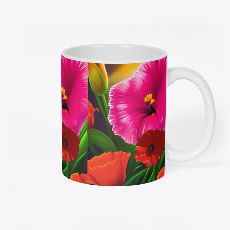 Gladiolus And Poppies