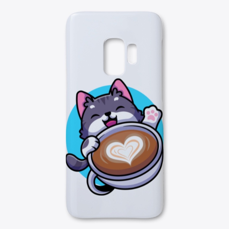 Cute cat with coffee cup
