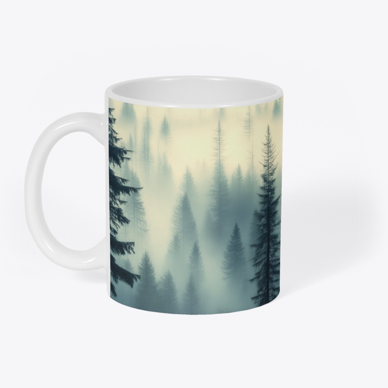 Beautiful luxurious foggy woods pattern