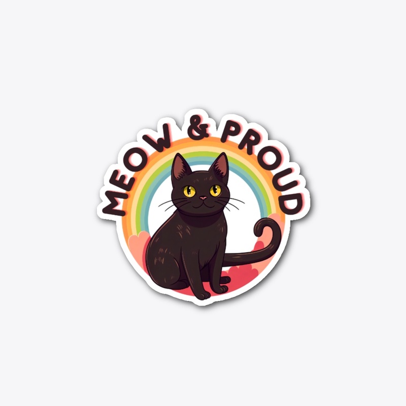 Meow &amp; Proud - Pride Rainbow Cat