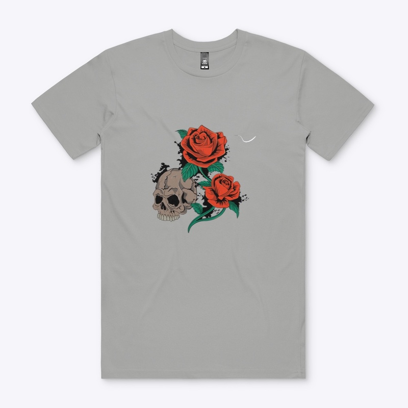 new flower skull t-shirt design