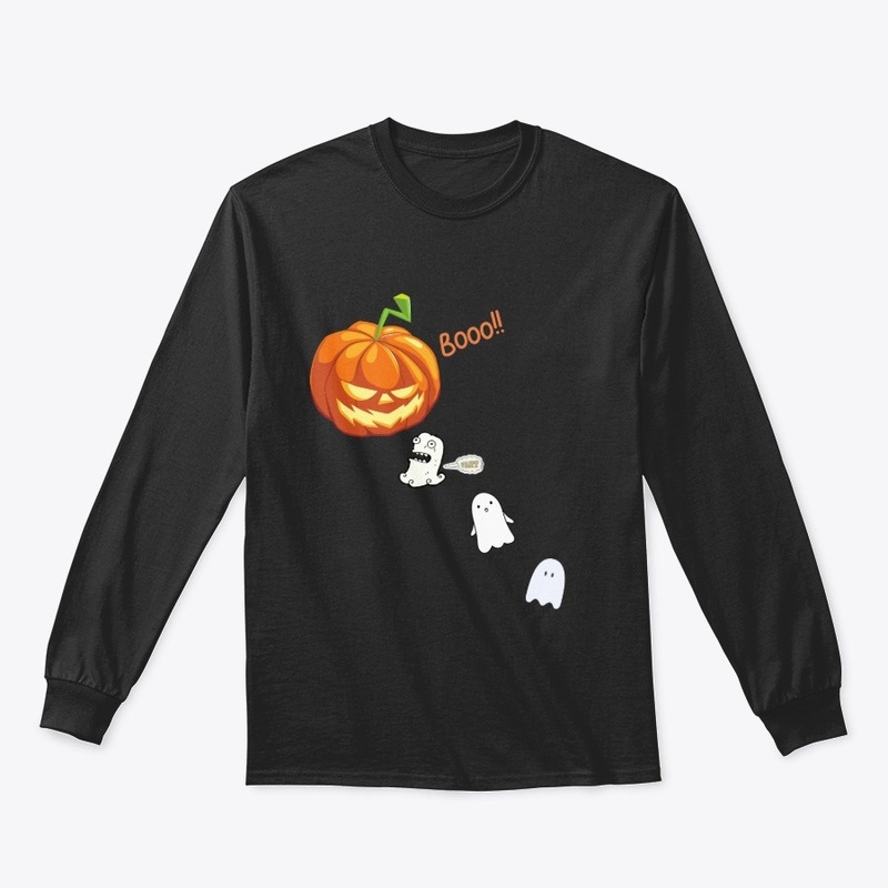Funny Halloween Pumpkin Ghost Gamer Tee
