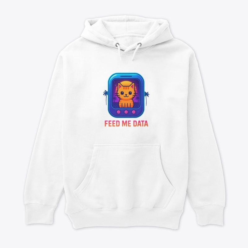 Retro Vaporwave Pixel Cat – Feed Me Data