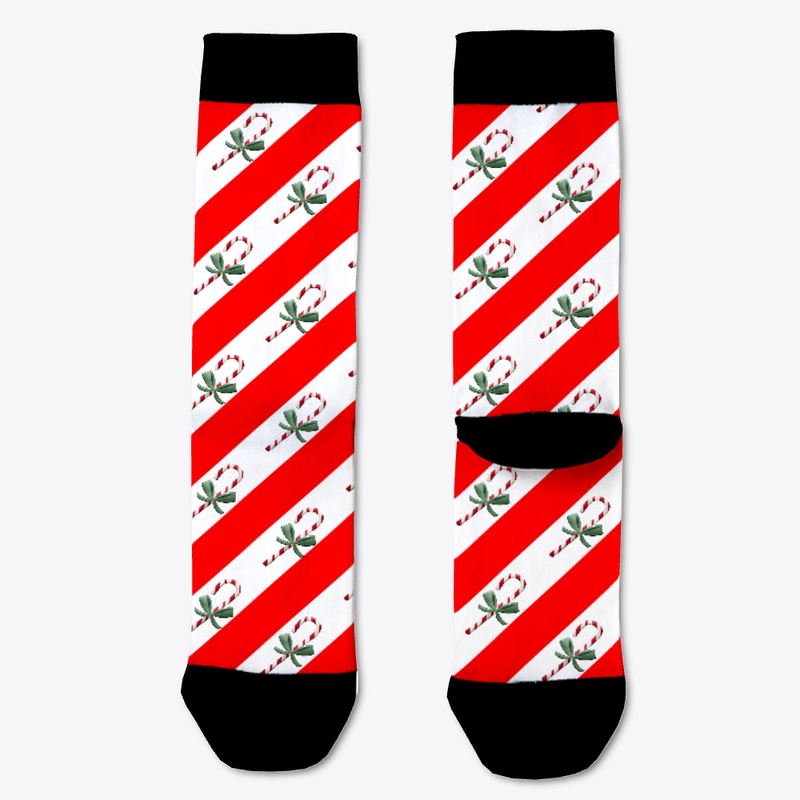 Candy Cane Holiday Socks