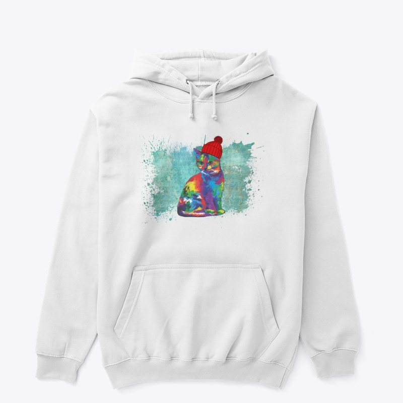 Colorful Cat Classic Pullover Hoodie