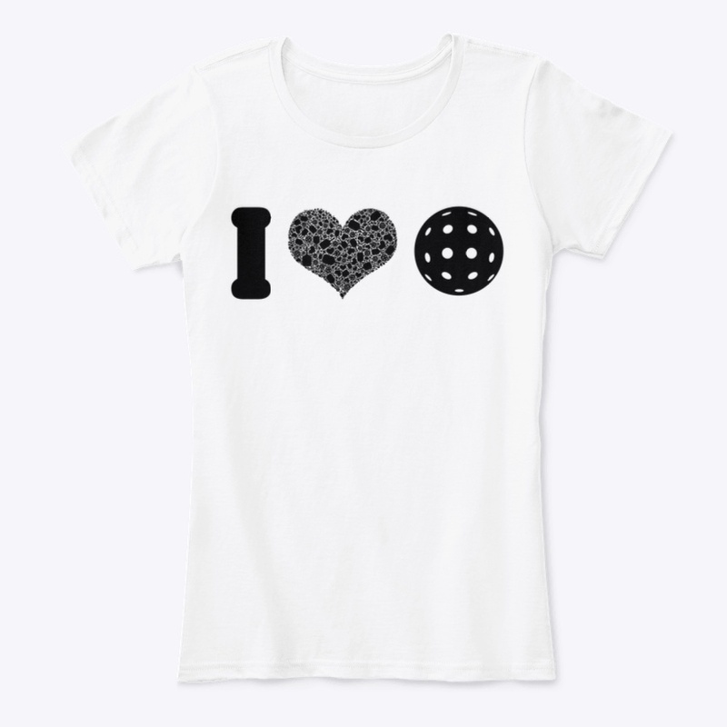 I Heart Pickleball Black w/ Outdoor ball