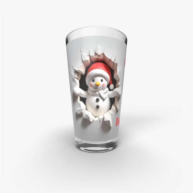 Merry Christmas Snowman in 3D