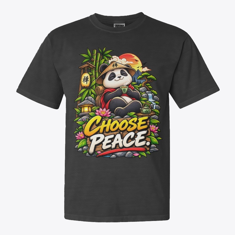 Choose Peace Panda T-Shirt Design 