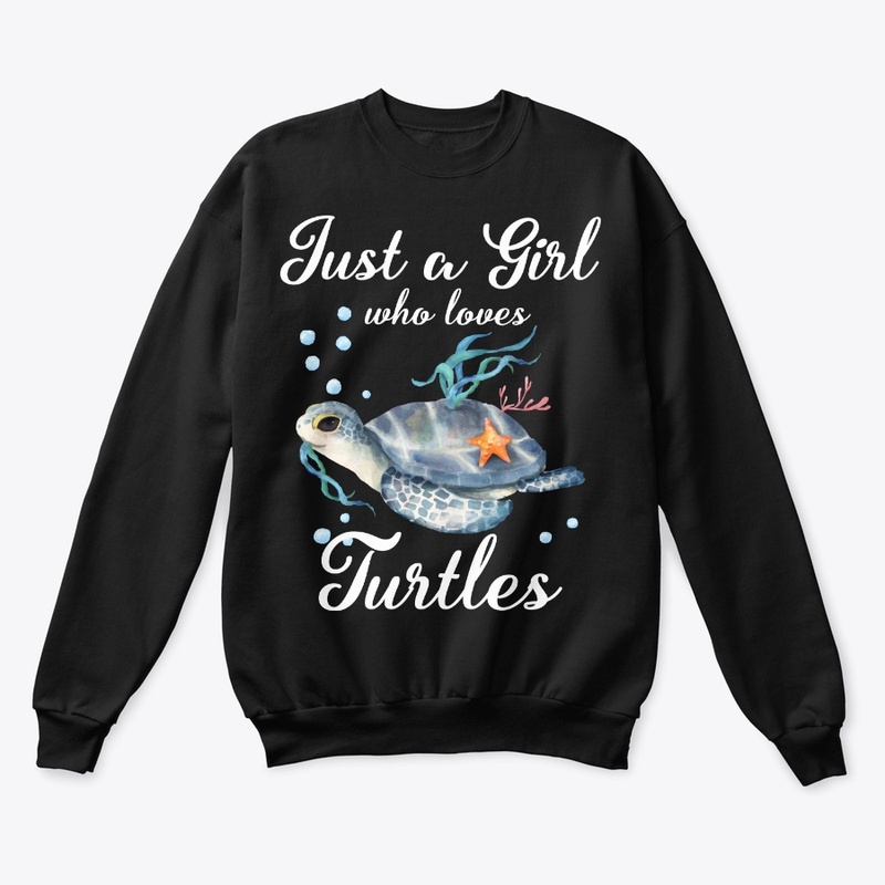 Girl Loves Turtles Watercolor Style