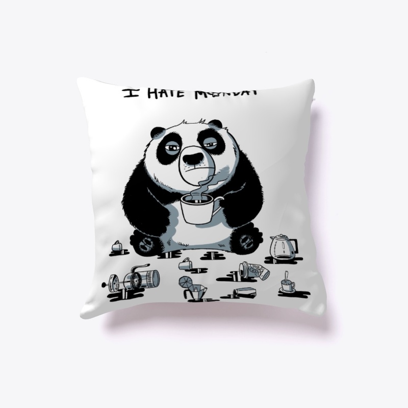 tired panda "I hate monday"