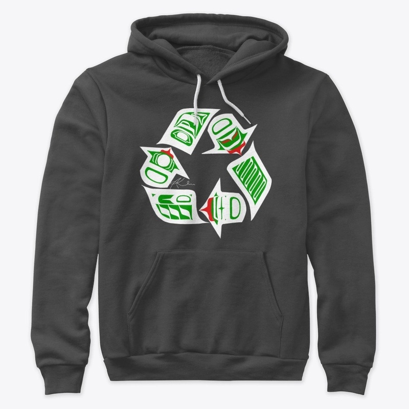 Tlingit Formline Recycle Symbol (White)