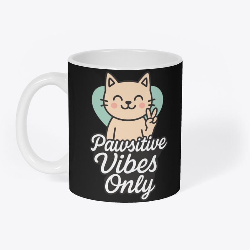 Pawsitive Vibes Only Cute Cat Shirt