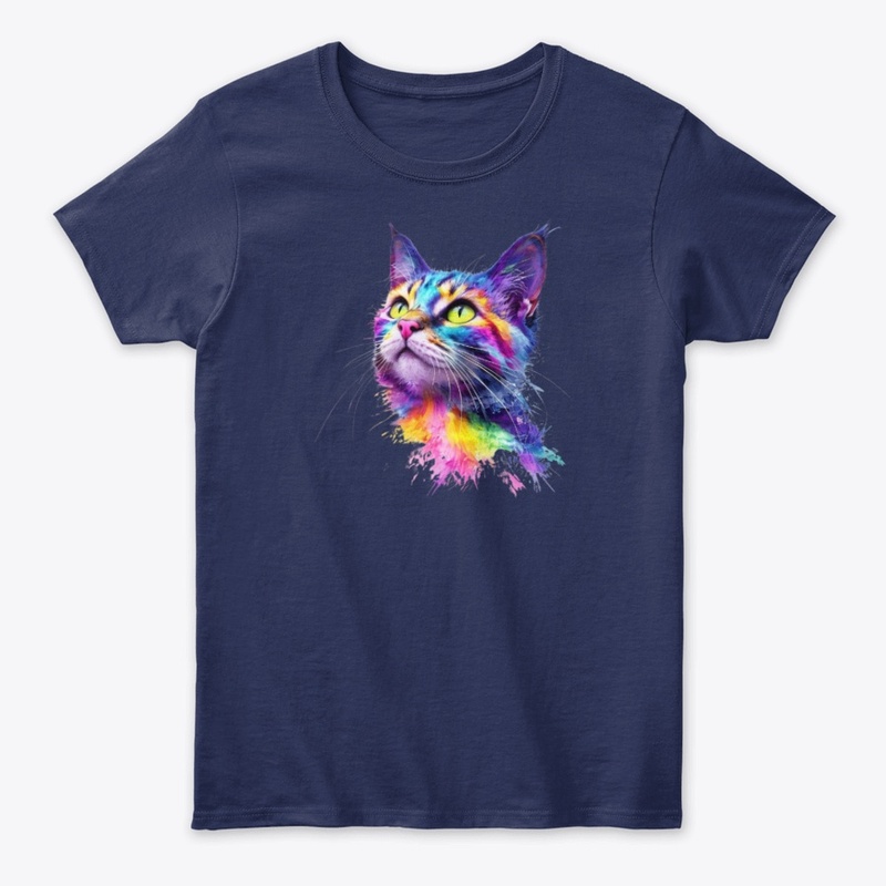 Colorful Cat T-shirt Design