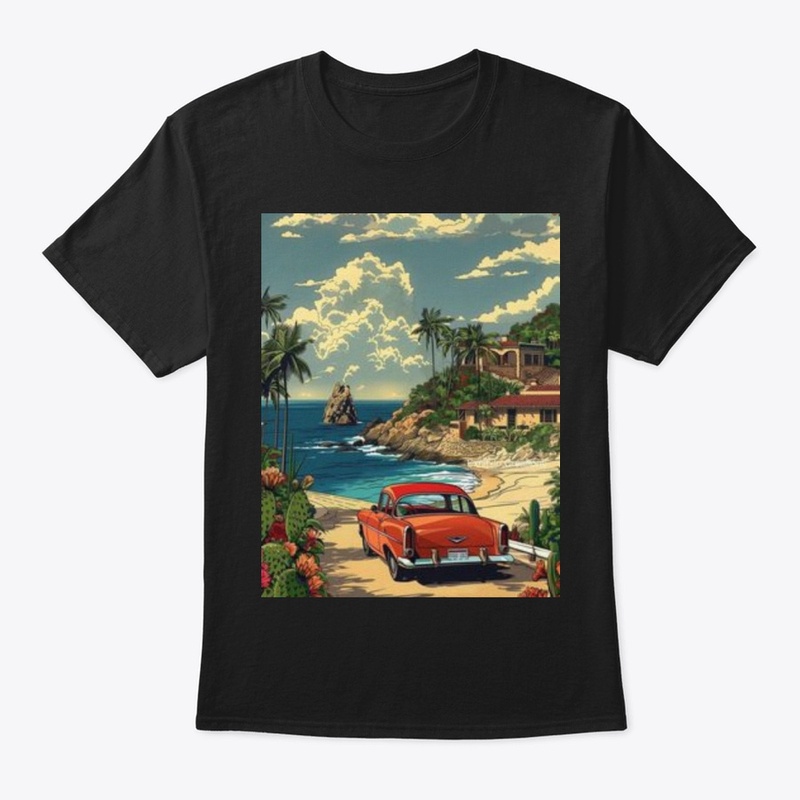 BEACH VIBE COOL CREWNECK T-SHIRT😎🌊|