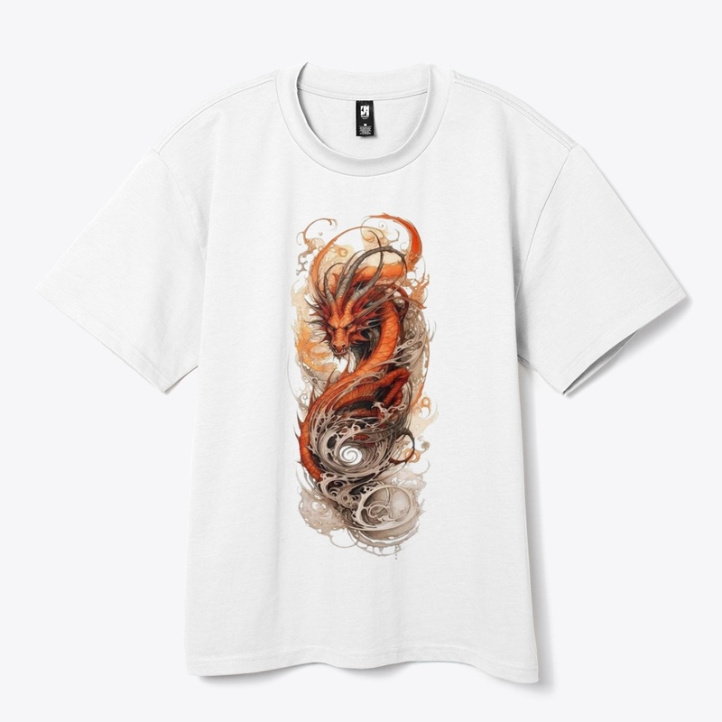Dragon and tiger design T-shirt
