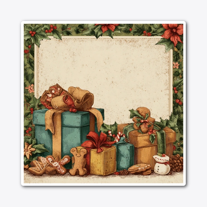 Rustic Christmas Gifts Holly Border