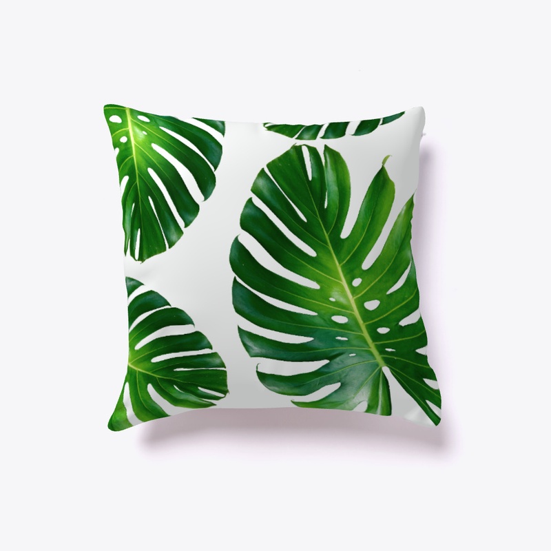 Monstera Leaf Home Decor Throw Pillow 