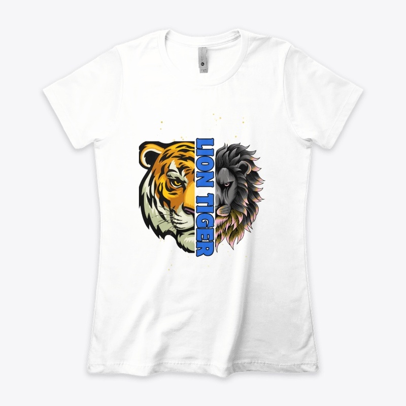 Lion Tiger Colorful White T-shirt Design