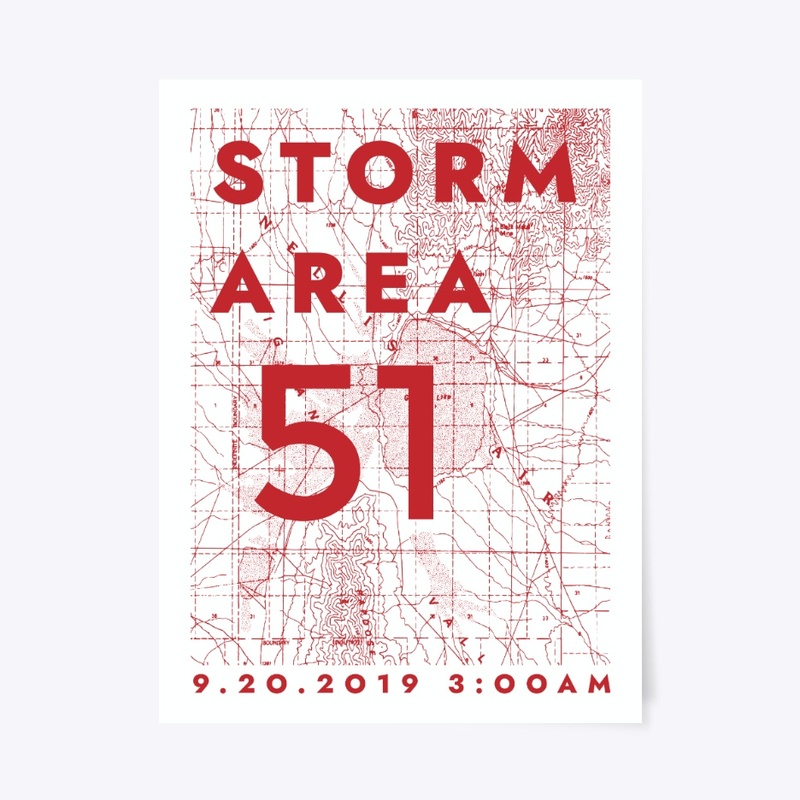 Storm Area 51 Vintage Map Poster w Date