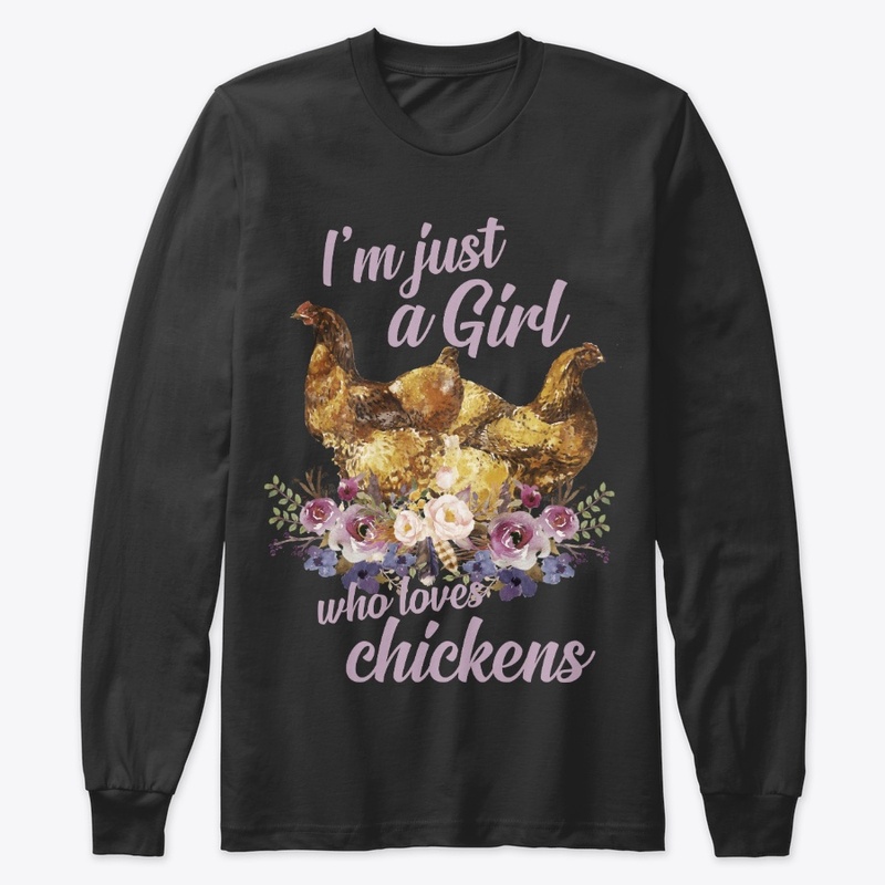 Girl Loves Chickens Watercolor Style