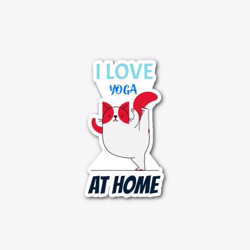 I love yoga  cat At home,funny design