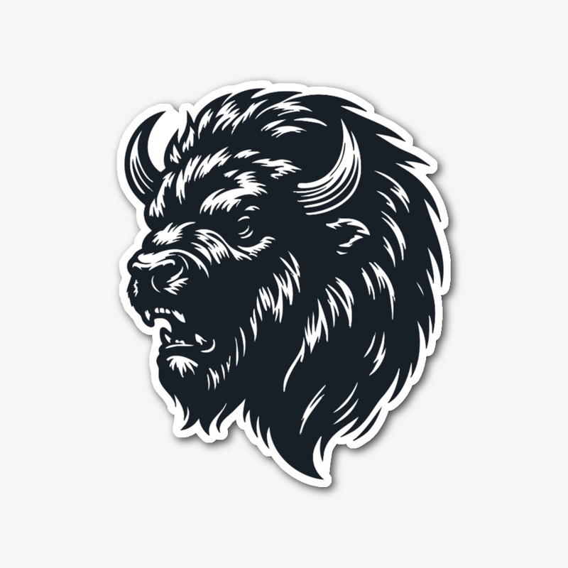 Untamed Bison Head Art
