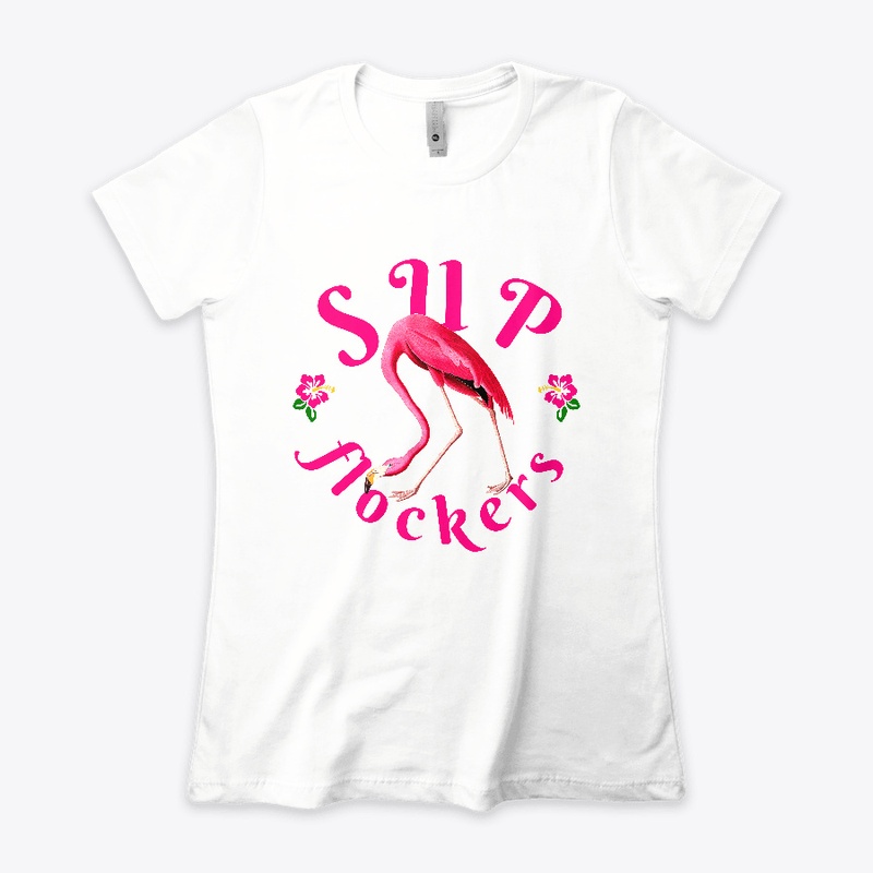 Women's Tees Vintage Funny Flamingo
