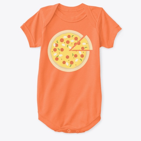 Body Pizza / Ropa De Bebes Pizza Orange Camiseta Front