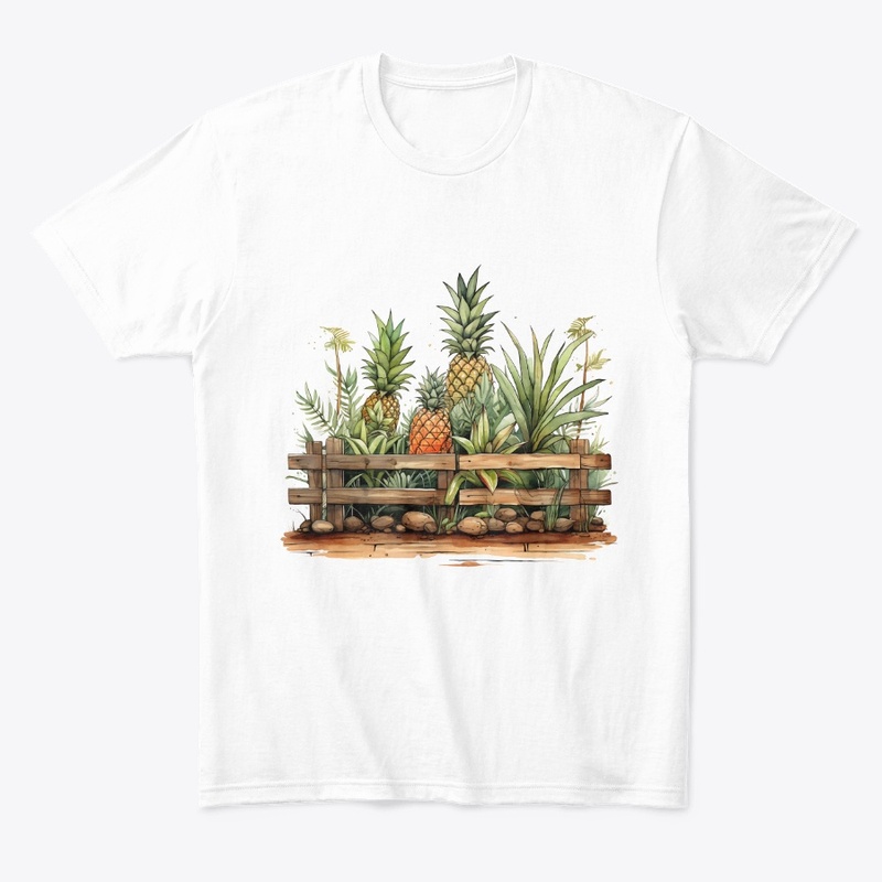 Pineapples with charming nature garden