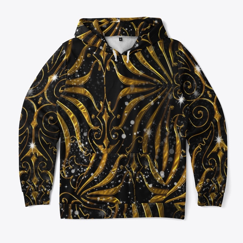 Gold and Black Victorian Sparkle Pattern