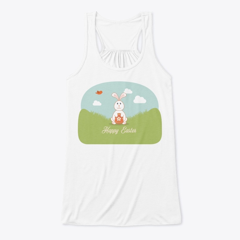 Happy Easter With Bunny and Egg