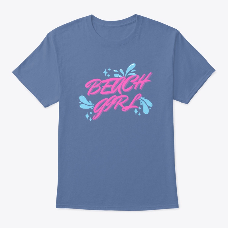 Beach Girk Pink letters tee sirt