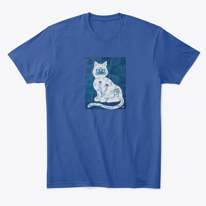 Bright Blue Lotus Kitty