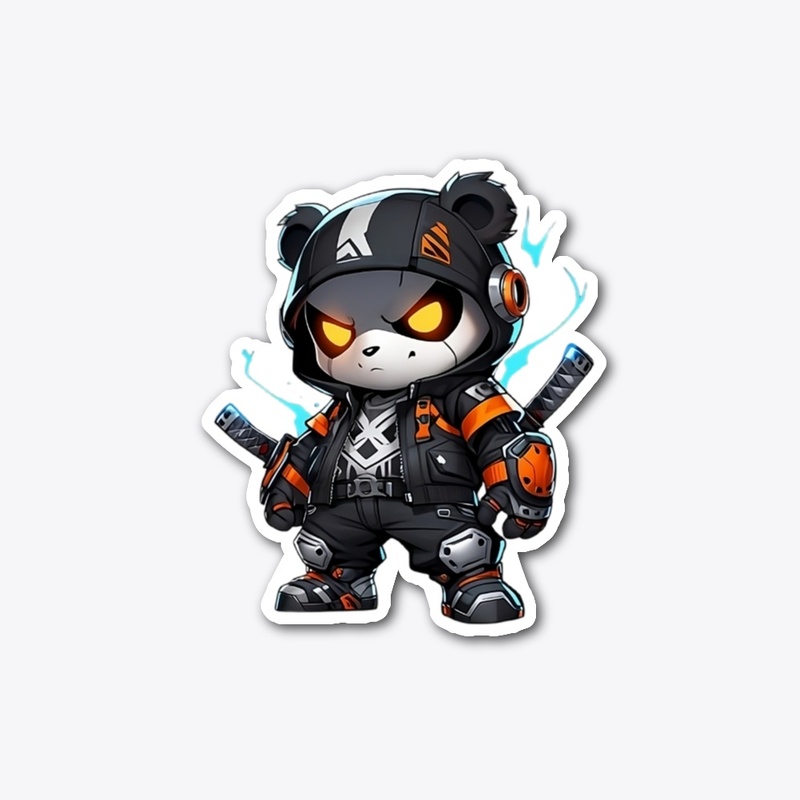Chibi Techwear Panda Ninja Mecha