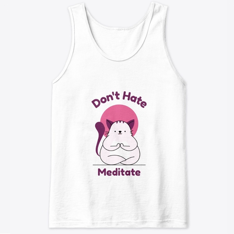 Don't Hate Meditate Cat Tee