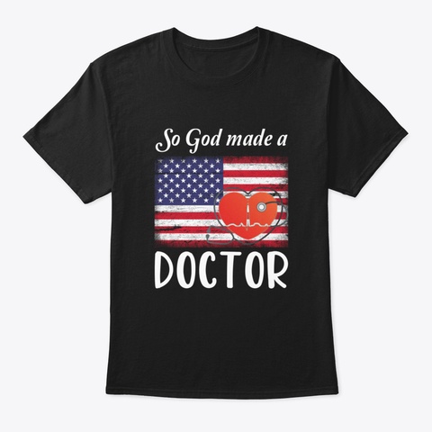 Vintage Us Flag And Heartbeat So God Mad Black T-Shirt Front