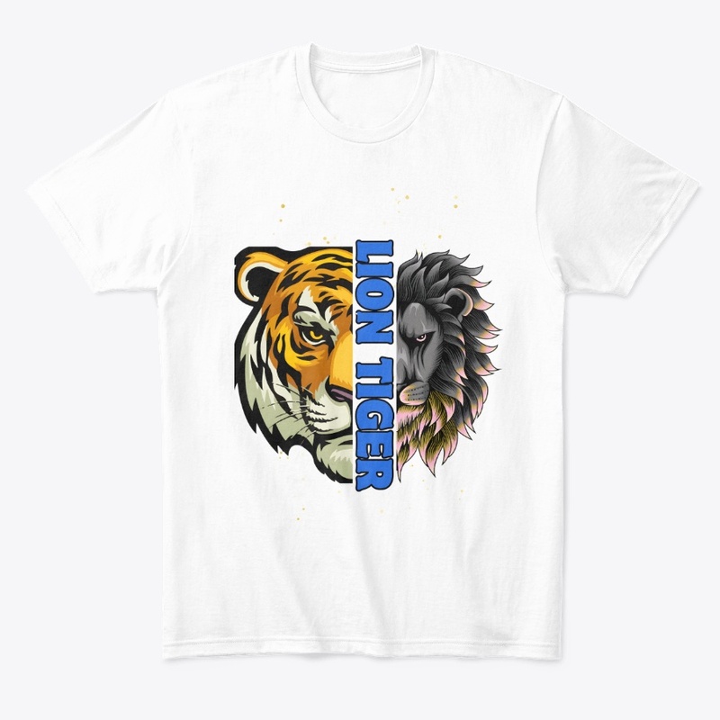 Lion Tiger Colorful White T-shirt Design