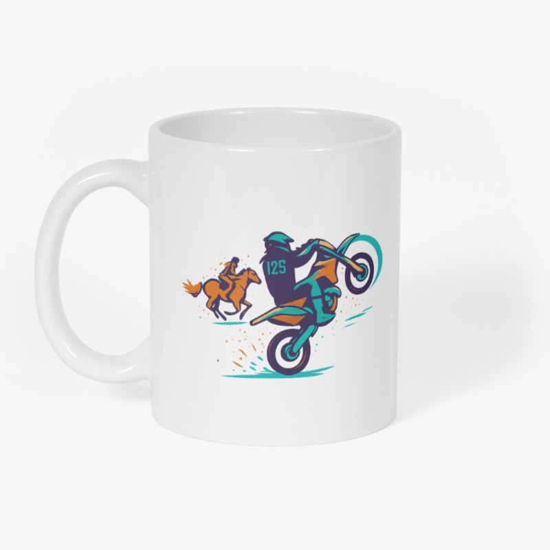 Motorcycle & horse racing tshart design