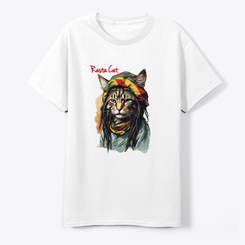 "Rasta Cat - Black, White & Kiwi"