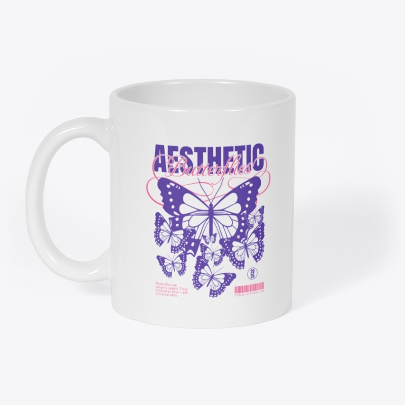 Aesthetic Butterfly Floral Graphic Merch