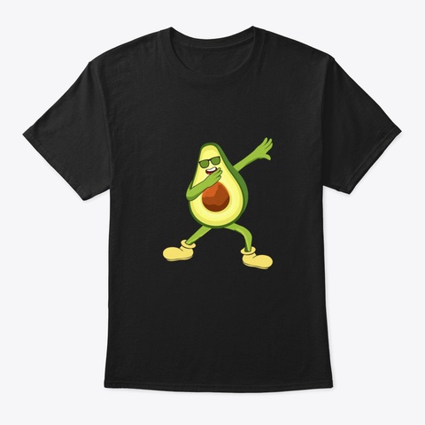 The Dabbing Avocado Planting Food Lover  Black T-Shirt Front