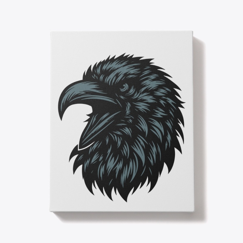 Fierce Crow Head Illustration