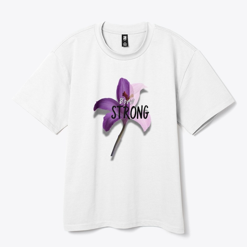 Born Strong  Purple Lily Floral 