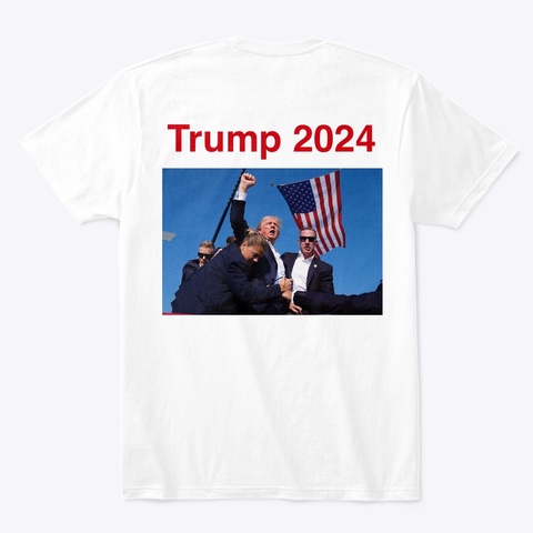 Trump Prevails 3 White T-Shirt Back