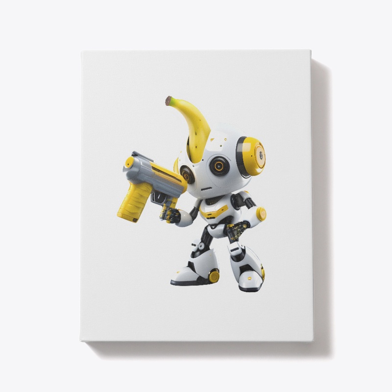 A robot carrying a banana