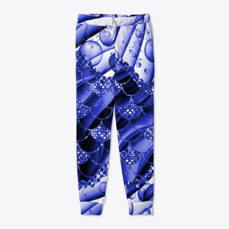 Blue and White Abstract Design 