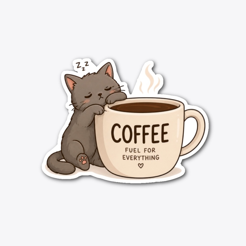 Coffee Fuel For Everything Cute Cat