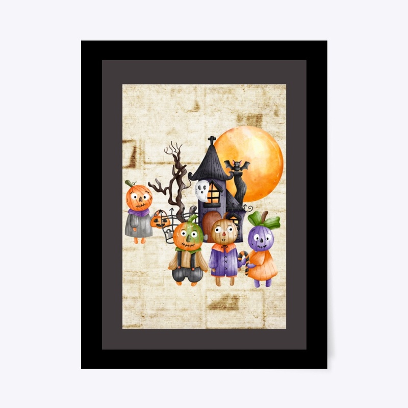 Haunted House Vintage Halloween Poster