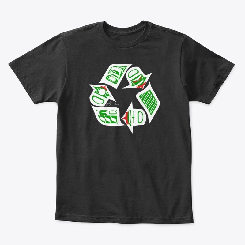 Tlingit Formline Recycle Symbol (White)