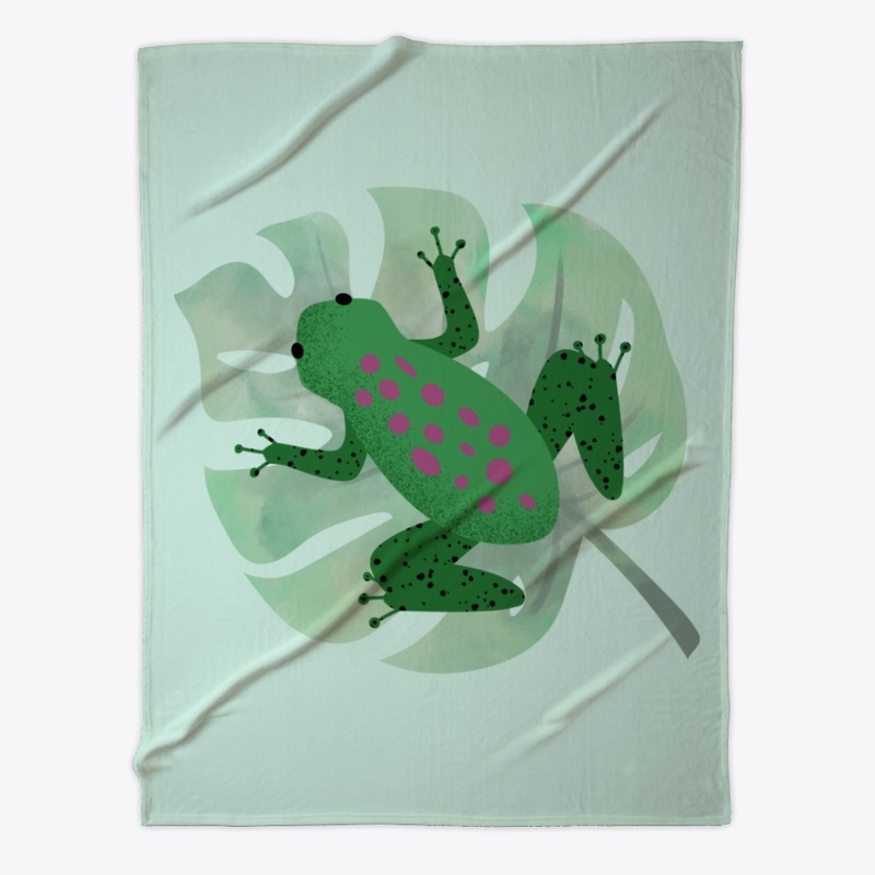 Cute Green Frog/Toad on Leaf